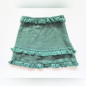 Princess Polly Tassle Fringe A-Line Mini Skirt Size 8 Green Lined